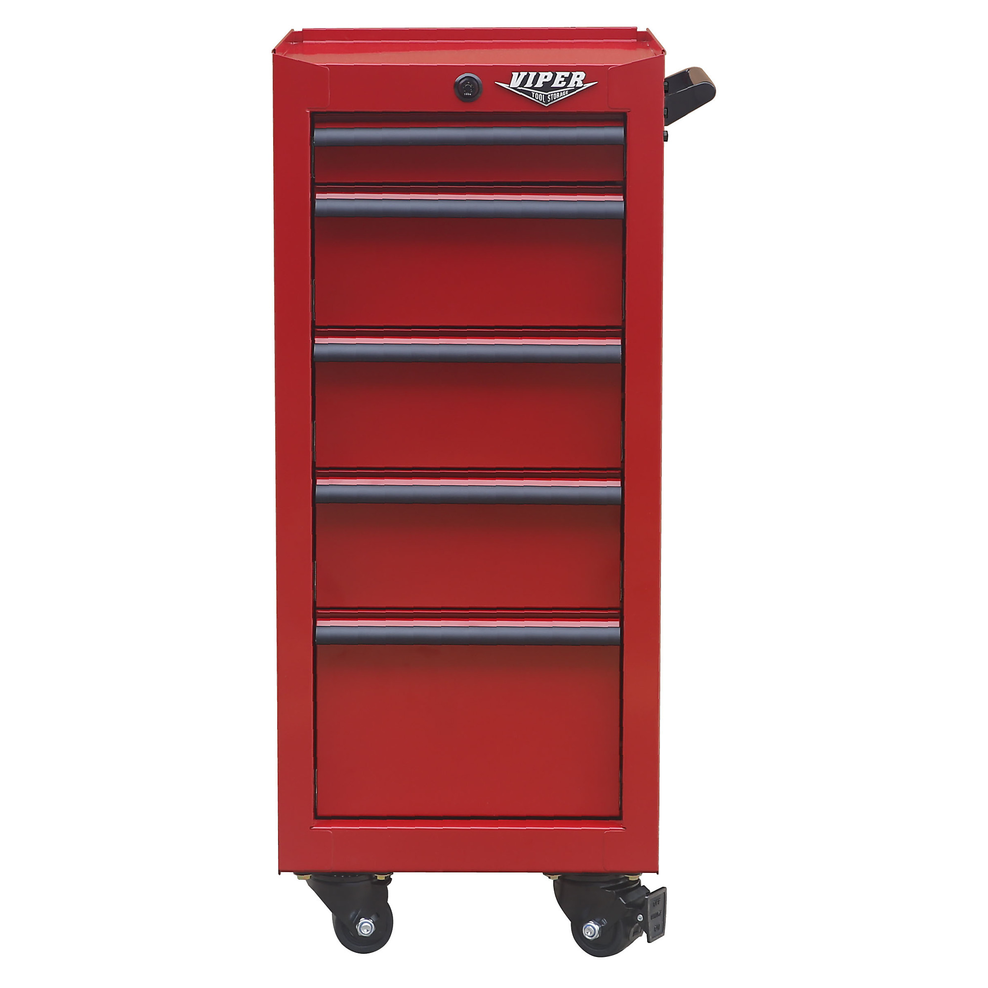 Viper Tool Storage Rolling Tool Cart - 5-Drawer, 18-Ga. Steel, 15.8in. x 37.3in., Red, Lockable, Model# V1605RDR